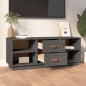 vidaXL Mueble de TV de madera maciza de pino gris 100x34x40 cm vidaXL Mueble de TV de madera maciza de pino gris 100x34x40 cm