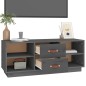 vidaXL Mueble de TV de madera maciza de pino gris 100x34x40 cm vidaXL Mueble de TV de madera maciza de pino gris 100x34x40 cm