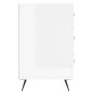 vidaXL Mesita de noche madera de ingeniería blanco brillo 40x40x66 cm