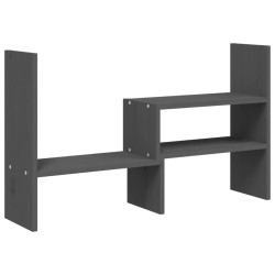vidaXL Soporte para monitor madera maciza pino gris (39-72)x17x43 cm