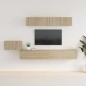 vidaXL Set de muebles para TV 5 pzas madera contrachapada roble Sonoma vidaXL Set de muebles para TV 5 pzas madera contrachapada roble Sonoma