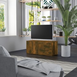 vidaXL Mueble para TV madera contrachapada roble ahumado 80x34x36 cm
