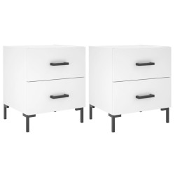 vidaXL Mesitas de noche 2 uds madera ingeniería blanco 40x35x47,5 cm
