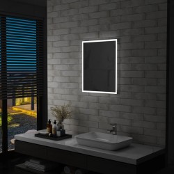 vidaXL Espejo de pared de baño con LED 50x60 cm