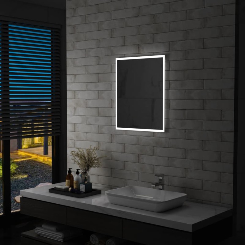 vidaXL Espejo de pared de baño con LED 50x60 cm vidaXL Espejo de pared de baño con LED 50x60 cm