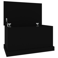 vidaXL Baúl de almacenaje madera contrachapada negro 70x40x38 cm