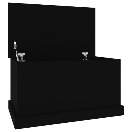vidaXL Baúl de almacenaje madera contrachapada negro 70x40x38 cm