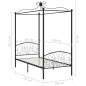 vidaXL Estructura de cama con dosel metal negro 100x200 cm vidaXL Estructura de cama con dosel metal negro 100x200 cm