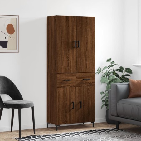vidaXL Aparador alto madera contrachapada marrón roble 69,5x34x180 cm