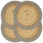 vidaXL Mantel individual 4 uds yute y algodón natural y gris 38 cm vidaXL Mantel individual 4 uds yute y algodón natural y gris 38 cm