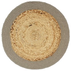vidaXL Mantel individual 4 uds yute y algodón natural y gris 38 cm