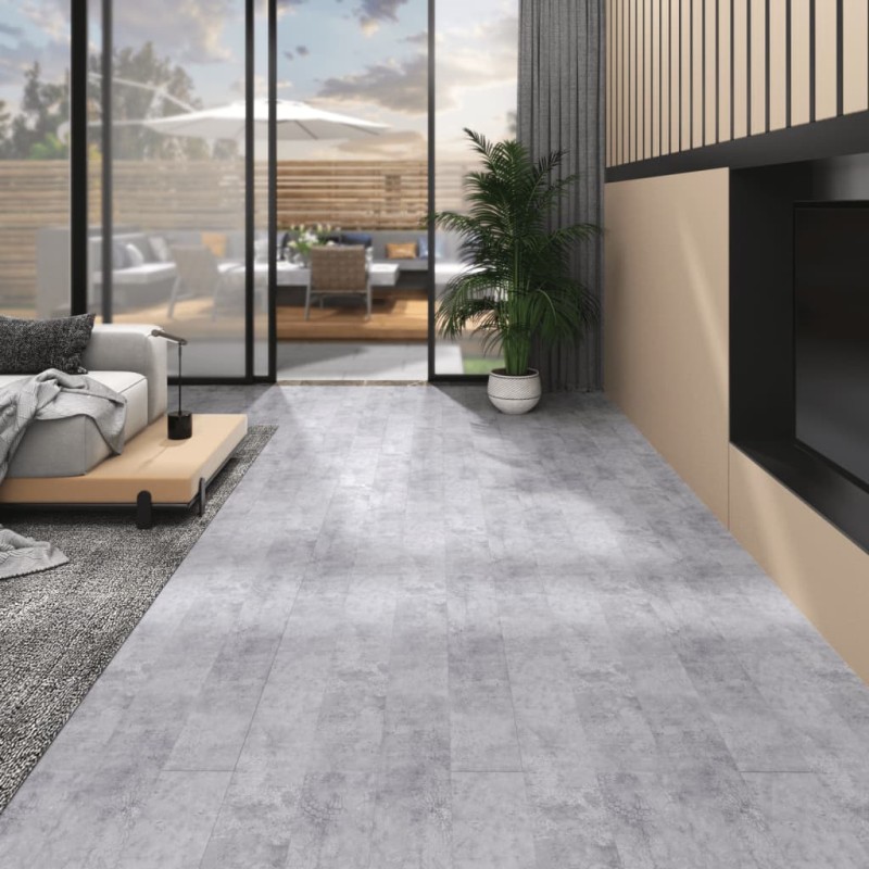 vidaXL Lamas para suelo de PVC autoadhesivas gris cemento 5,02 m² 2 mm