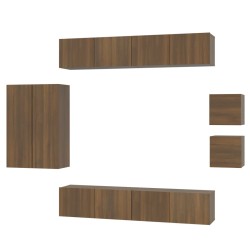 vidaXL Set de muebles para TV 8 pzas madera contrachapada roble marrón