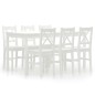 vidaXL Conjunto de comedor 7 piezas madera de pino blanco