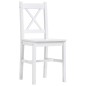 vidaXL Conjunto de comedor 7 piezas madera de pino blanco