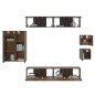 vidaXL Set de muebles para TV 8 pzas madera contrachapada roble marrón