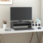 vidaXL Soporte para monitor madera maciza de pino gris 50x24x16 cm