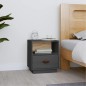 vidaXL Mesita de noche madera maciza de pino gris 40x34x45 cm vidaXL Mesita de noche madera maciza de pino gris 40x34x45 cm