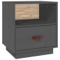 vidaXL Mesita de noche madera maciza de pino gris 40x34x45 cm vidaXL Mesita de noche madera maciza de pino gris 40x34x45 cm