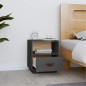 vidaXL Mesita de noche madera maciza de pino gris 40x34x45 cm vidaXL Mesita de noche madera maciza de pino gris 40x34x45 cm