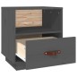 vidaXL Mesita de noche madera maciza de pino gris 40x34x45 cm vidaXL Mesita de noche madera maciza de pino gris 40x34x45 cm