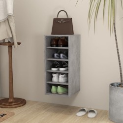 vidaXL Mueble zapatero madera contrachapada gris hormigón 31,5x35x70cm