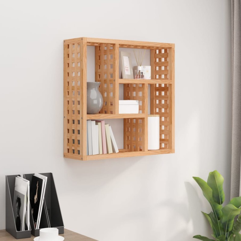 vidaXL Estante de pared madera maciza nogal 49x15x49 cm vidaXL Estante de pared madera maciza nogal 49x15x49 cm