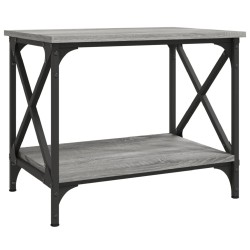 vidaXL Mesa auxiliar madera contrachapada gris Sonoma 55x38x45 cm