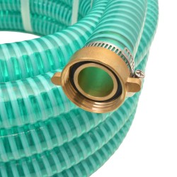 vidaXL Manguera de succión con conectores de latón 7 m 25 mm verde