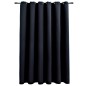 vidaXL Cortina opaca con anillas de metal negro 290x245 cm