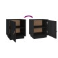 vidaXL Mesitas de noche 2 uds madera maciza de pino negro 40x34x45 cm vidaXL Mesitas de noche 2 uds madera maciza de pino negro 40x34x45 cm