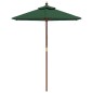 vidaXL Sombrilla de jardín con poste de madera verde 196x231 cm vidaXL Sombrilla de jardín con poste de madera verde 196x231 cm