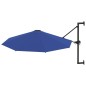 vidaXL Sombrilla de pared con palo de metal azul 300 cm