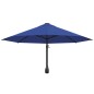 vidaXL Sombrilla de pared con palo de metal azul 300 cm