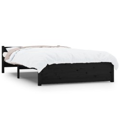 vidaXL Estructura de cama madera maciza negra 140x200 cm
