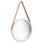 vidaXL Espejo de pared con correa plateado 40 cm vidaXL Espejo de pared con correa plateado 40 cm