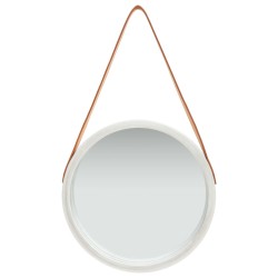 vidaXL Espejo de pared con correa plateado 40 cm