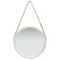vidaXL Espejo de pared con correa plateado 40 cm vidaXL Espejo de pared con correa plateado 40 cm