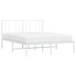 vidaXL Estructura de cama con cabecero metal blanca 140x200 cm vidaXL Estructura de cama con cabecero metal blanca 140x200 cm