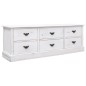 vidaXL Mueble para TV madera paulownia blanco envejecido 108x30x40 cm vidaXL Mueble para TV madera paulownia blanco envejecido 108x30x40 cm