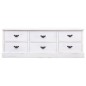 vidaXL Mueble para TV madera paulownia blanco envejecido 108x30x40 cm vidaXL Mueble para TV madera paulownia blanco envejecido 108x30x40 cm