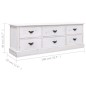 vidaXL Mueble para TV madera paulownia blanco envejecido 108x30x40 cm vidaXL Mueble para TV madera paulownia blanco envejecido 108x30x40 cm