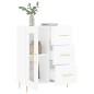 vidaXL Aparador de madera contrachapada blanco brillante 69,5x34x90 cm