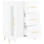 vidaXL Aparador de madera contrachapada blanco brillante 69,5x34x90 cm