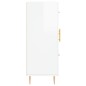 vidaXL Aparador de madera contrachapada blanco brillante 69,5x34x90 cm