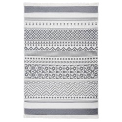 vidaXL Alfombra de algodón blanca 160x230 cm