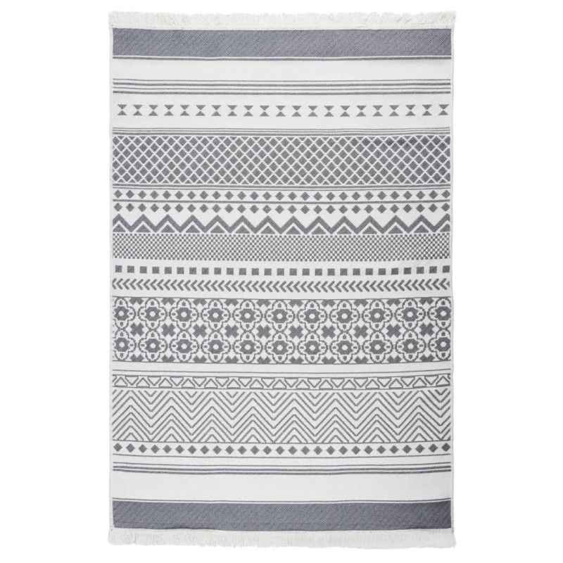 vidaXL Alfombra de algodón blanca 160x230 cm vidaXL Alfombra de algodón blanca 160x230 cm