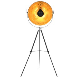 vidaXL Lámpara de pie negro y dorado E27 51 cm