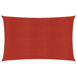 vidaXL Toldo de vela HDPE rojo 160 g/m² 2x4 m