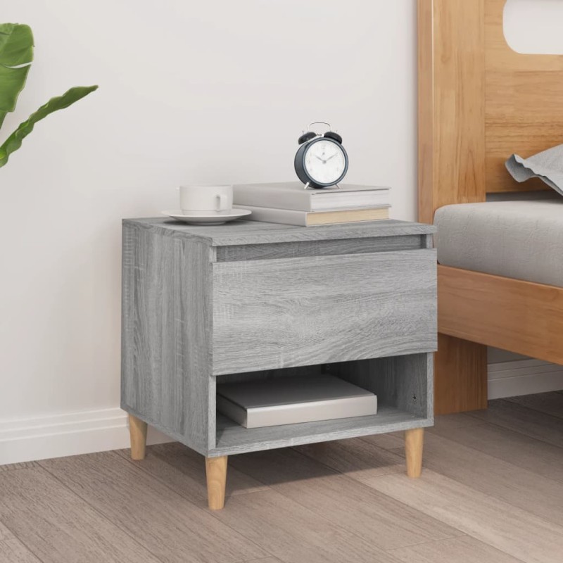 vidaXL Mesita de noche madera contrachapada gris Sonoma 50x46x50 cm vidaXL Mesita de noche madera contrachapada gris Sonoma 50x46x50 cm